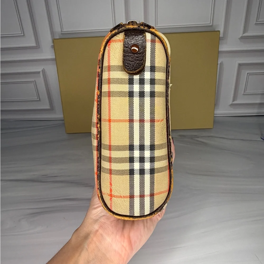 Vintage Burberry Nova Beige Check Canvas Toiletries Pouch | Project Piece w/Box